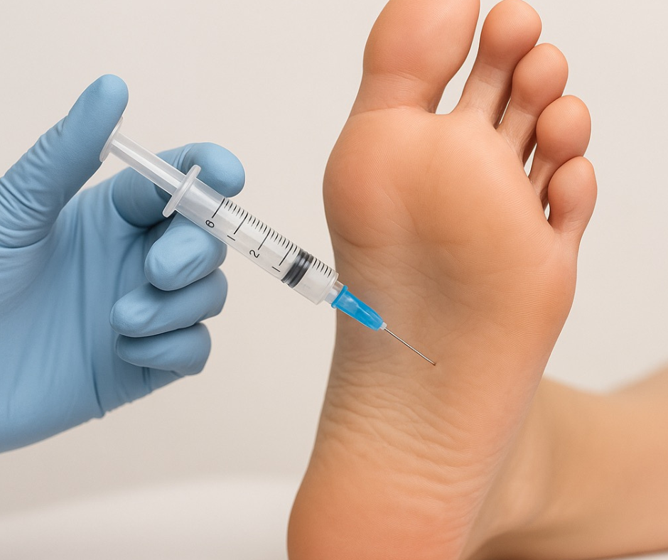 Injection in foot
